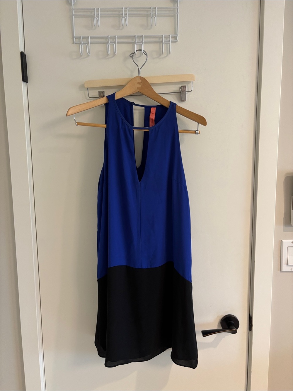 Eight Sixty Royal Blue and Black Sleeveless Midi Dress